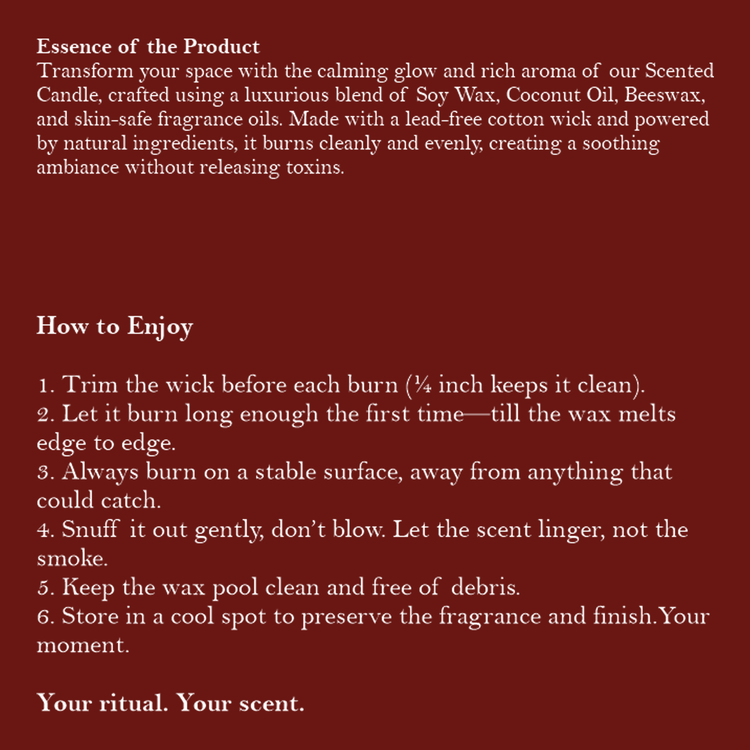 Scented Candle  Rubino